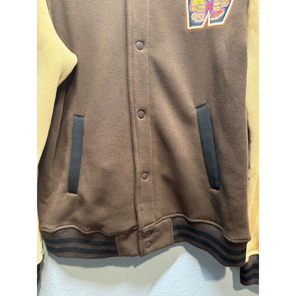 NEW Switch Remarkable Varsity Jacket Brown/Tan, Button Down Men’s Sz Large - Picture 3 of 16